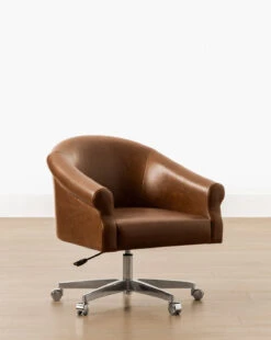 Clemence Leather Desk Chair -McGee and Co Furniture Store ClemenceLeatherDeskChair MFRN2591 HAZ OS D1 T
