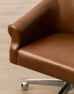 Clemence Leather Desk Chair -McGee and Co Furniture Store ClemenceLeatherDeskChair MFRN2591 HAZ OS D3 T