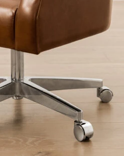 Clemence Leather Desk Chair -McGee and Co Furniture Store ClemenceLeatherDeskChair MFRN2591 HAZ OS D5 T