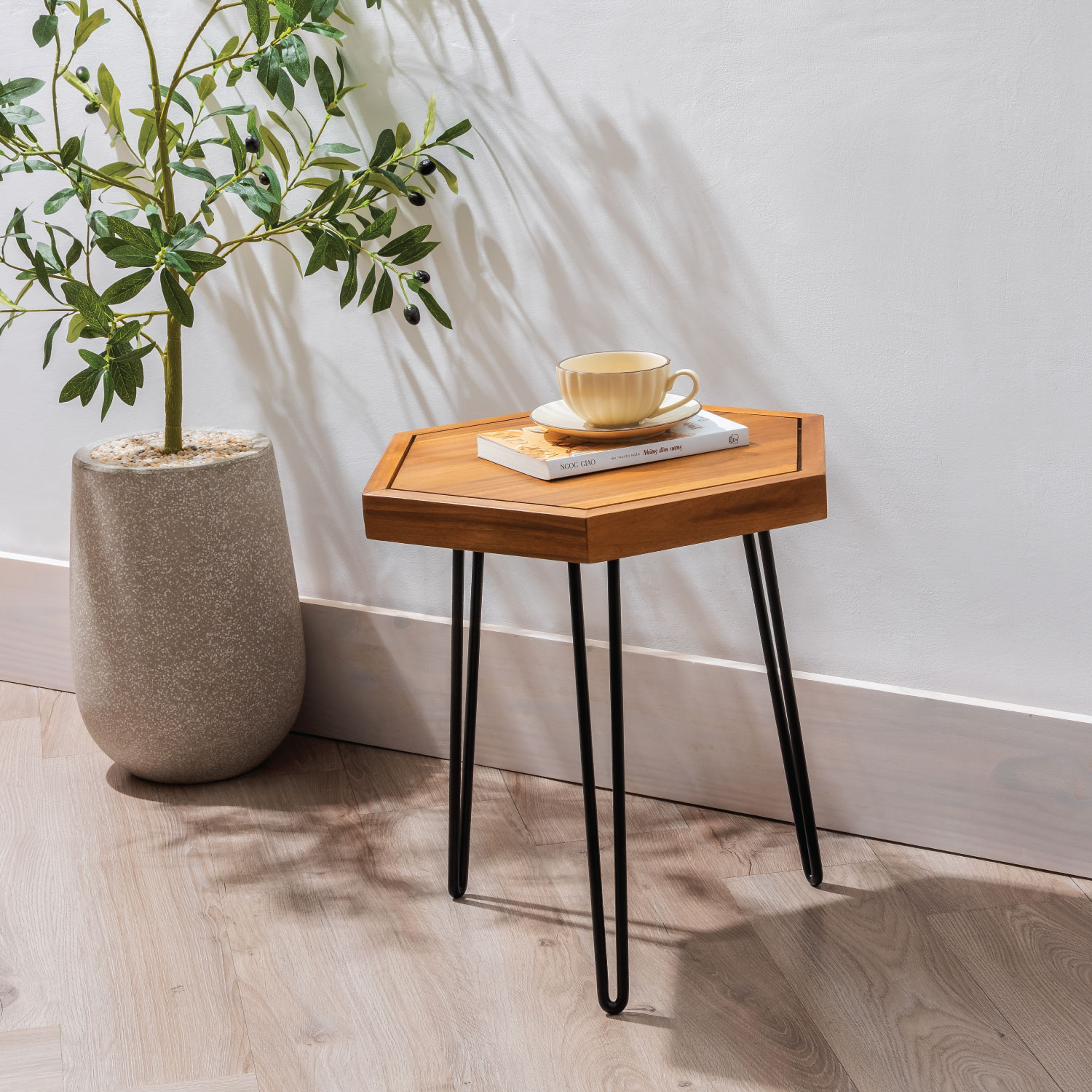 McGee and Co Furniture Store 12 McGee and Co Furniture Store -McGee and Co Furniture Store Hexagon Side Table – Modern Geometric Wooden Accent Table for Living Room Patio 5