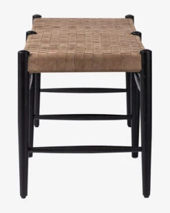 Ollie Woven Leather Bench -McGee and Co Furniture Store OllieWovenLeatherBench MFRN2533 BCF OS D1