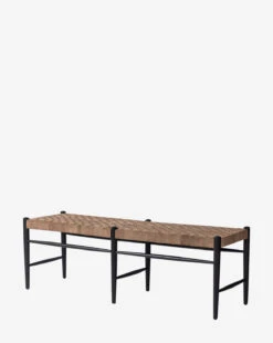 Ollie Woven Leather Bench -McGee and Co Furniture Store OllieWovenLeatherBench MFRN2533 BCF OS D2