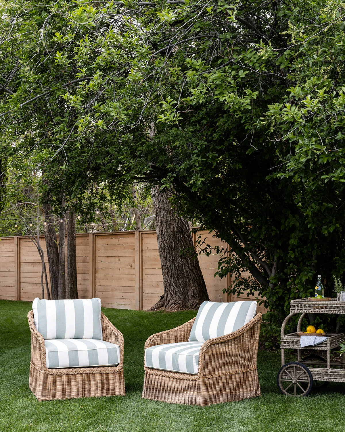 Haviland Outdoor Lounge Chair With Striped Cushions 2 Haviland Outdoor Lounge Chair With Striped Cushions - Image 2